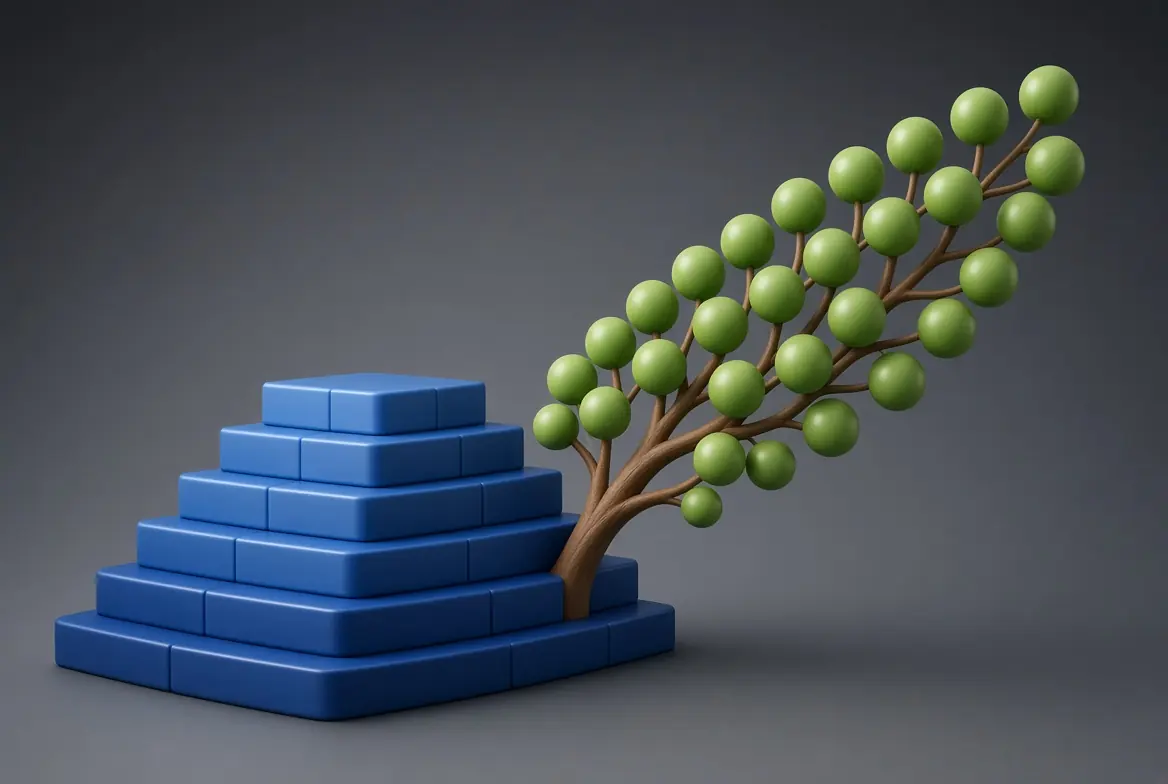 Visual of contributions versus investment growth over time